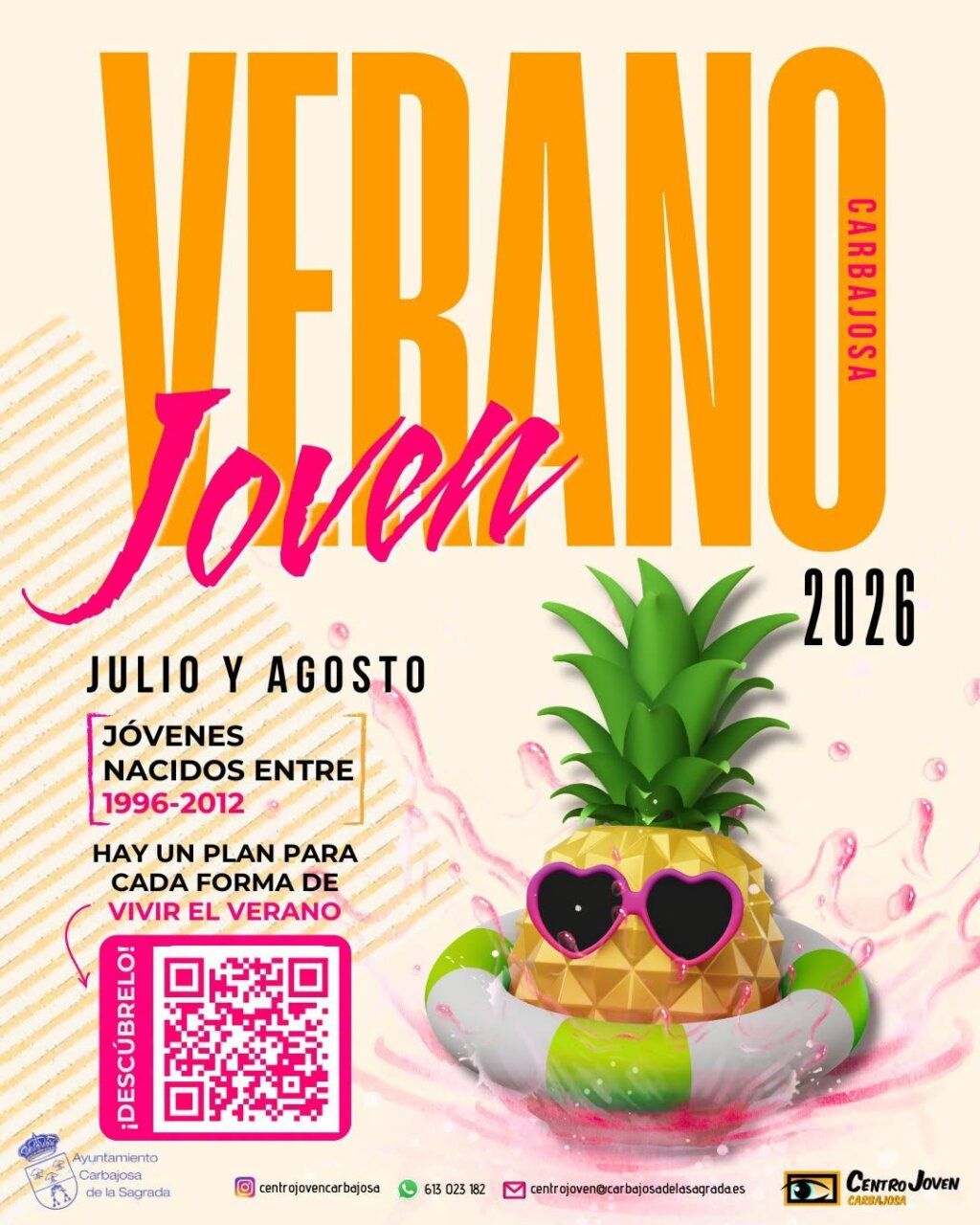 Cartel del programa Verano Joven 2026 en Carbajosa de la Sagrada