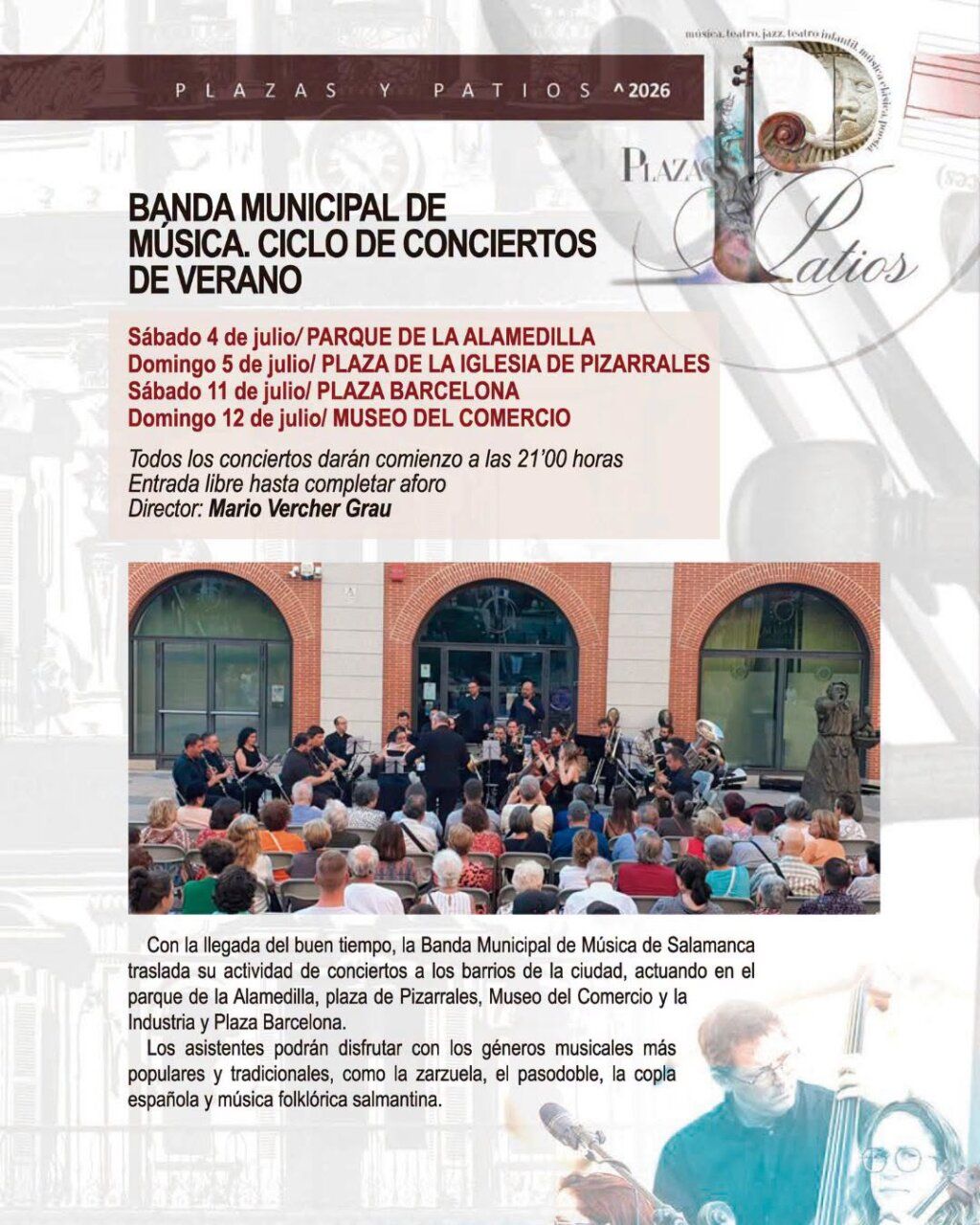 Concierto de la Banda Municipal de Música en Salamanca