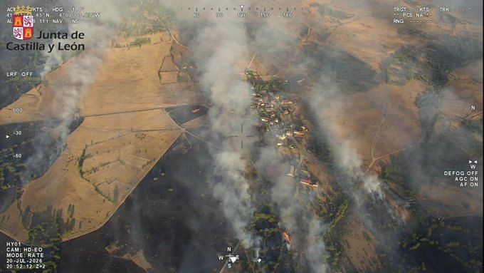 Vista aérea de un área afectada por incendios en IF Brieva