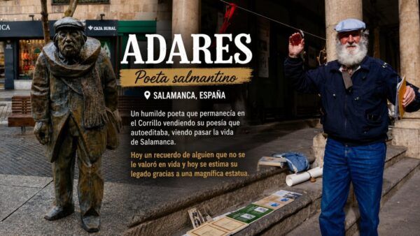 Estatua de Adares, el poeta salmantino en el Corrillo de Salamanca