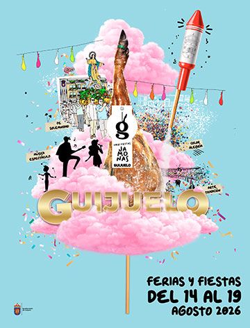 Banner colorido de las fiestas de Guijuelo en agosto de 2026