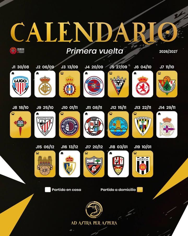 Calendario de la temporada 2026/2027 del Unionistas de Salamanca CF