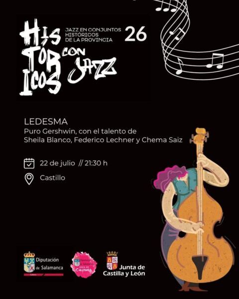 Cartel del concierto de jazz en Ledesma con artistas destacados.