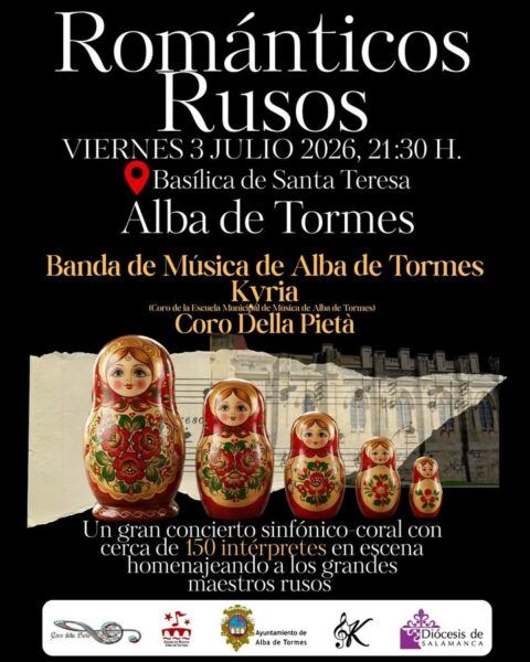 Cartel del concierto de música rusa en la Basílica de Santa Teresa