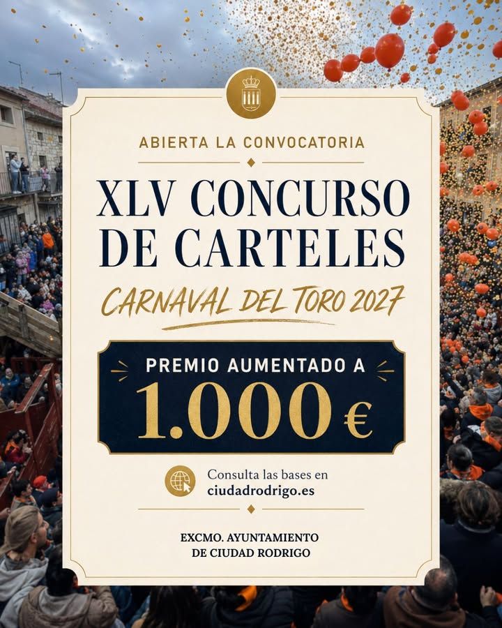 Cartel del concurso de Carnaval del Toro 2027 con premio de 1.000 euros