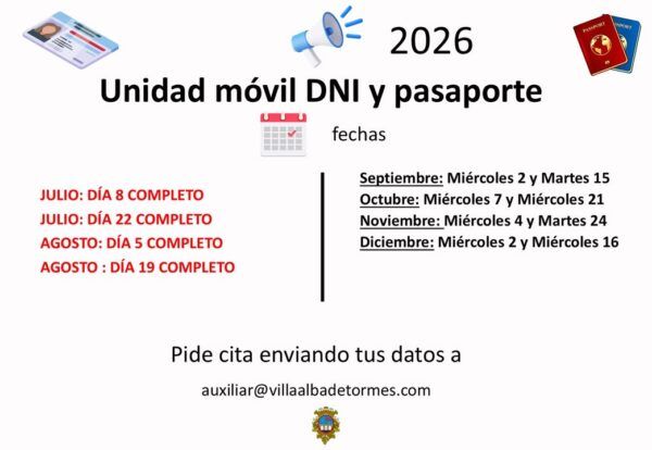 Información sobre renovación de DNI y pasaporte en 2026