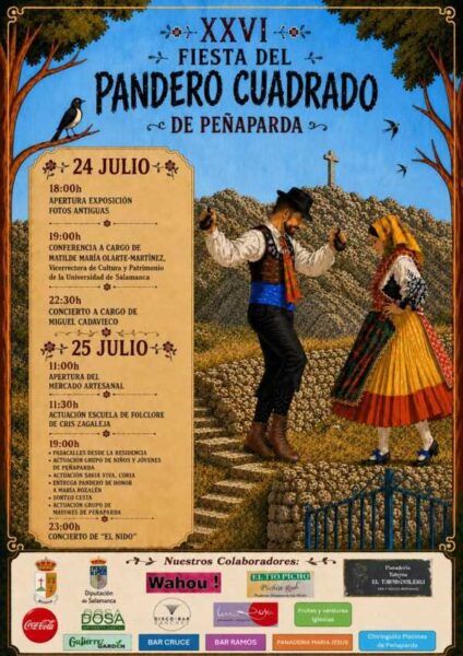 Cartel de la XXVI Fiesta del Pandero Cuadrado en Peñaparda