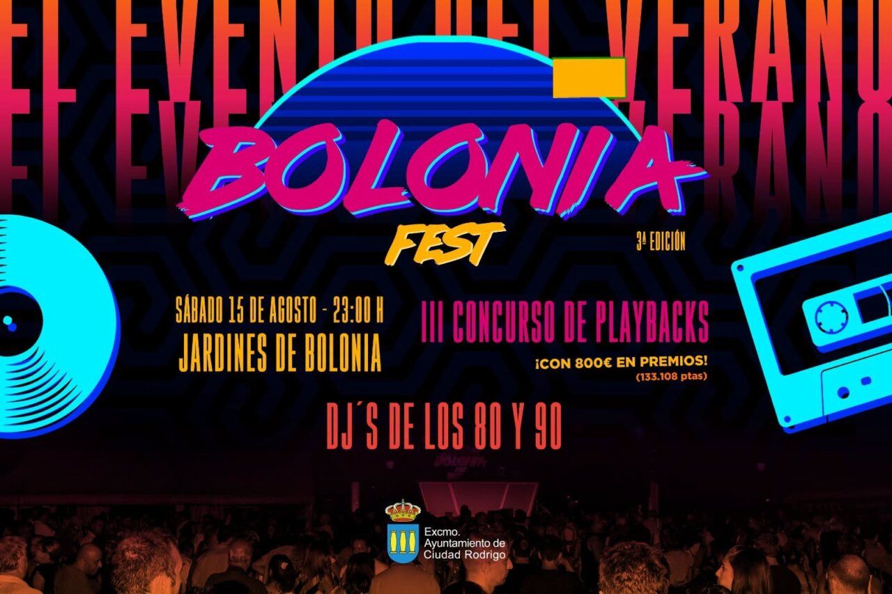 Cartel del III Bolonia Fest en los Jardines de Bolonia