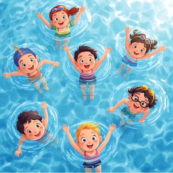 Niños disfrutando en una piscina durante clases de natación
