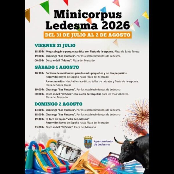 Cartel del Minicorpus de Ledesma con actividades y fechas