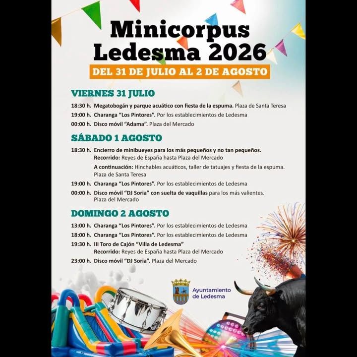 Cartel del Minicorpus de Ledesma con actividades y fechas