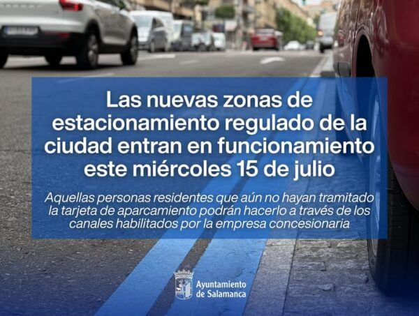 Imagen de las nuevas zonas de estacionamiento regulado en Salamanca.