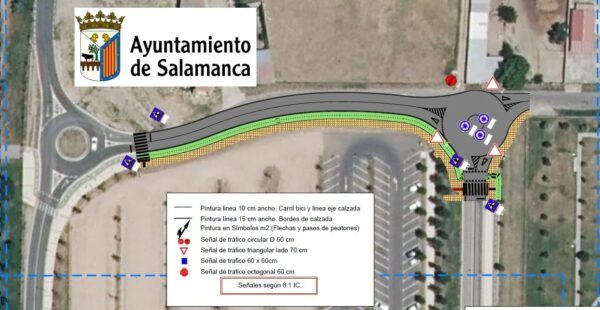Mapa del nuevo corredor verde de La Aldehuela en Salamanca