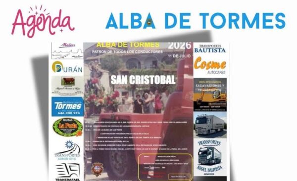 Cartel de programación de las fiestas de San Cristóbal 2026 en Alba de Tormes