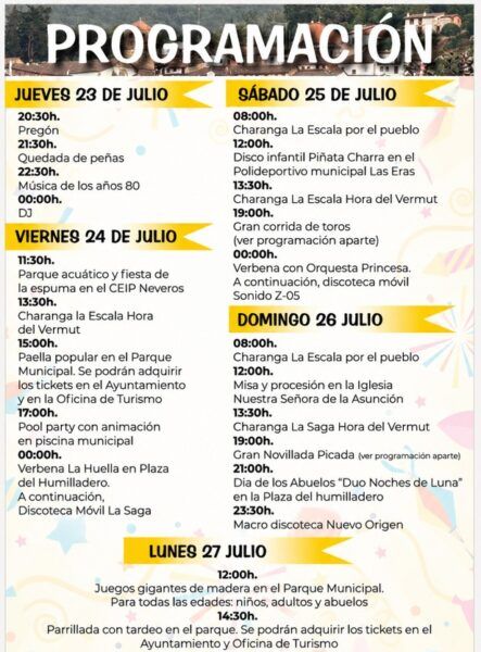 Cartel de programación de las Fiestas de Santa Ana en Candelario 2026