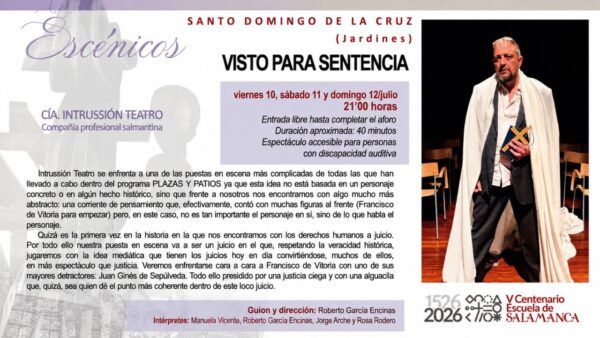 Cartel del evento cultural en Salamanca con teatro y música