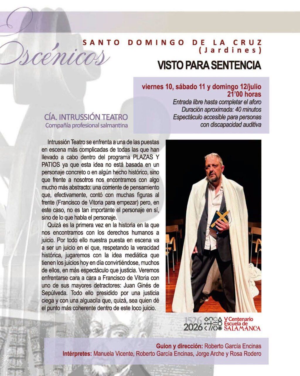 Cartel del evento cultural en Salamanca con teatro y magia