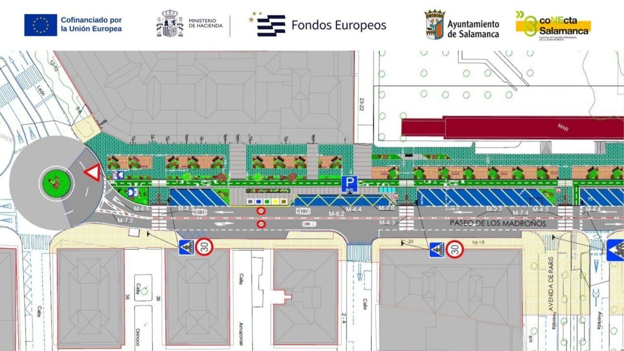 Plano de mejoras de accesibilidad en Garrido con áreas verdes y ascensores