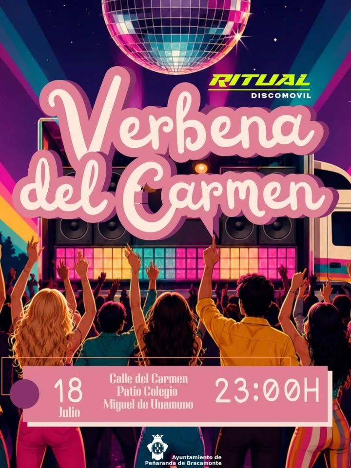 Cartel de la Verbena del Carmen en Peñaranda de Bracamonte con detalles del evento