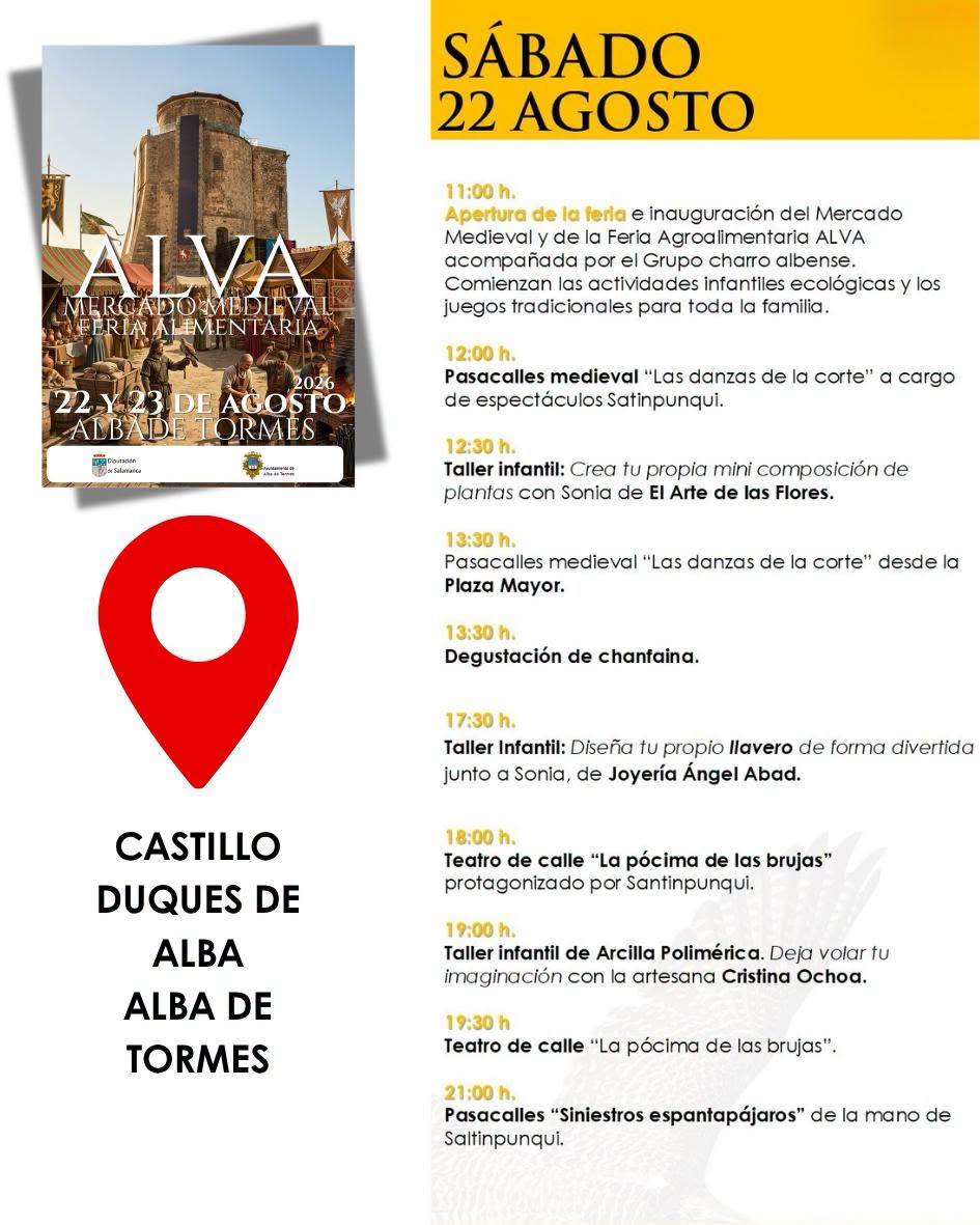 Cartel del Mercado Medieval y Feria Agroalimentaria en Alba de Tormes