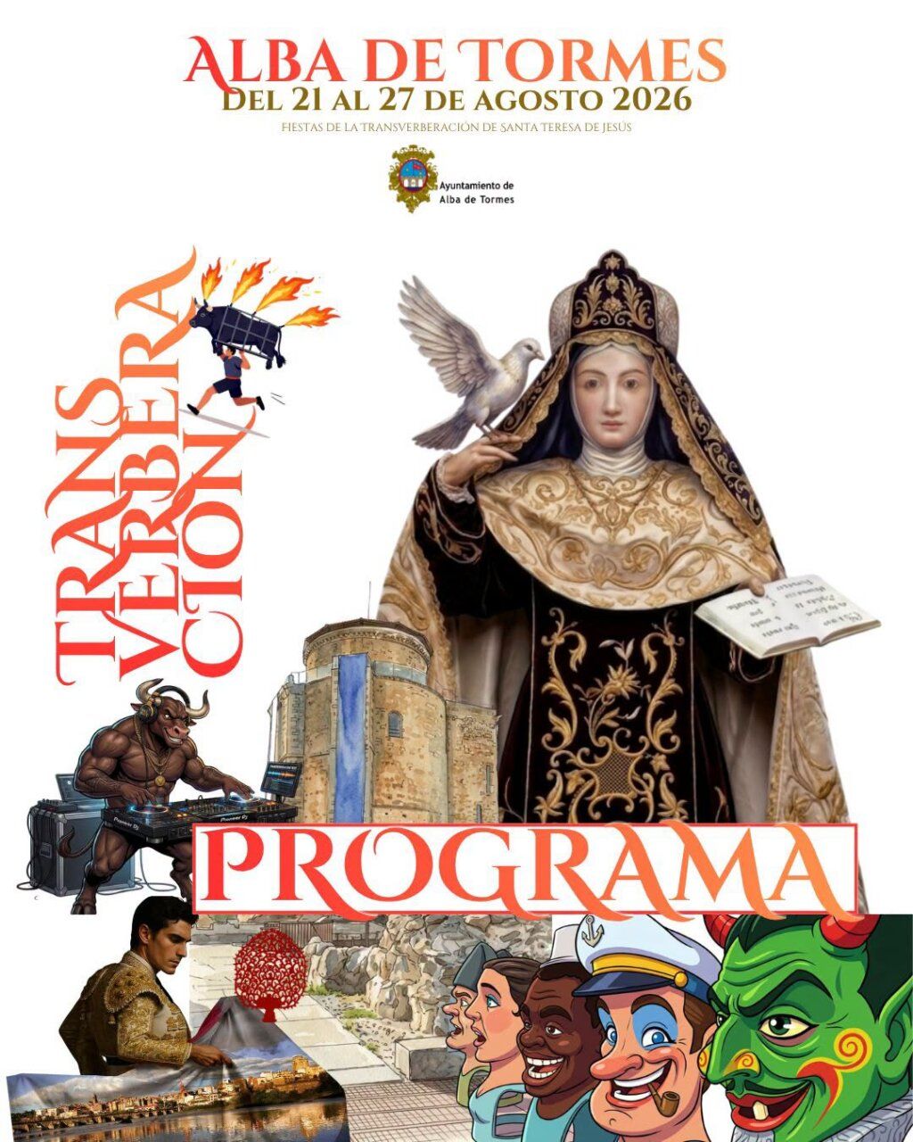 Cartel de las fiestas de la Transverberación de Santa Teresa en Alba de Tormes