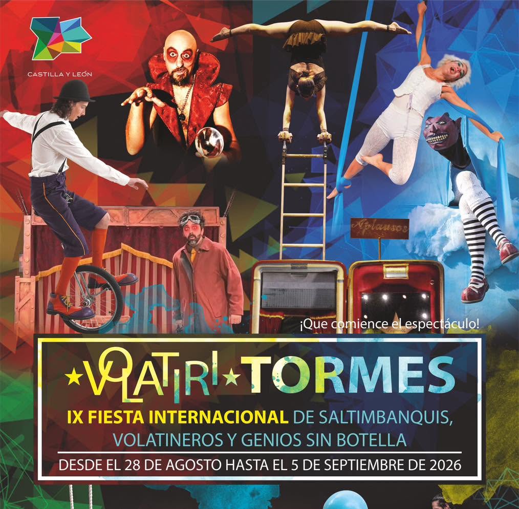 Cartel de la novena edición de Volatiritormes con artistas de circo