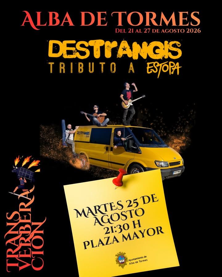 Cartel de la actuación de Destrangis, tributo a Estopa en Alba de Tormes