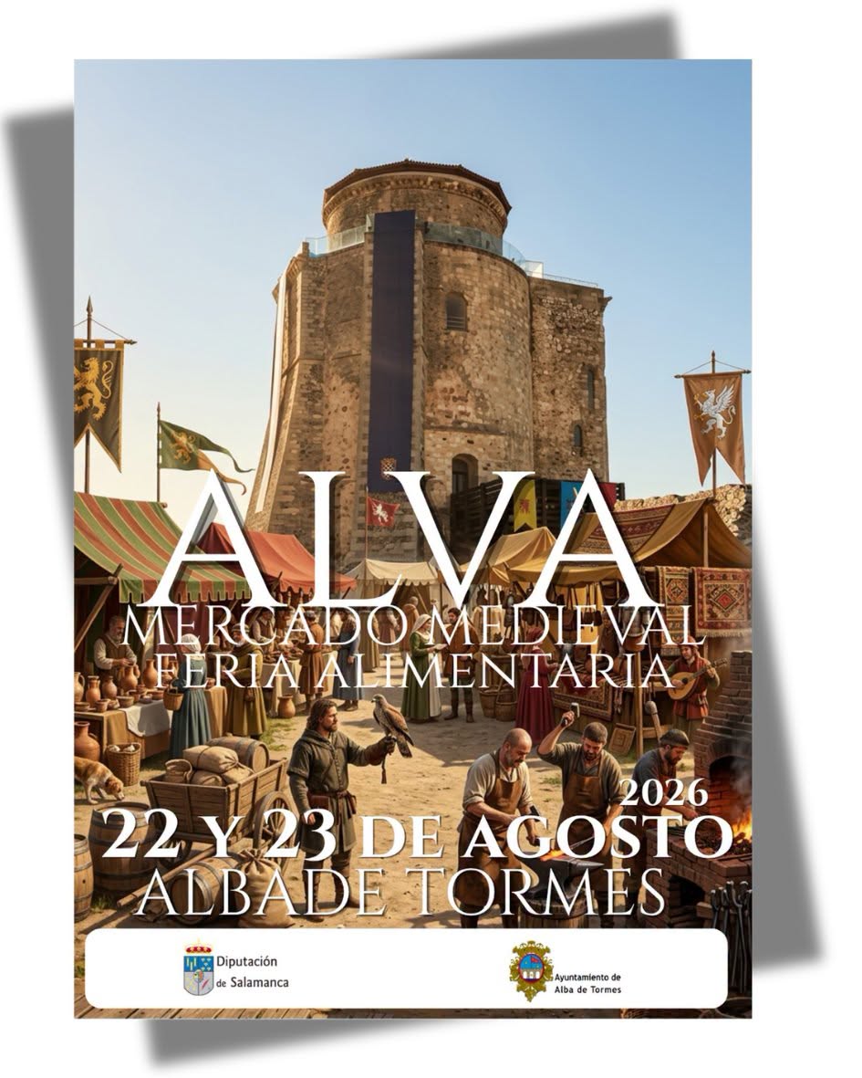 Cartel del Mercado Medieval y Feria Alimentaria en Alba de Tormes
