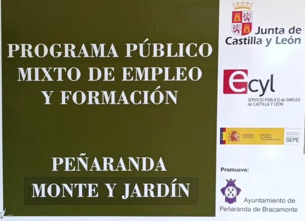 Cartel del programa de empleo y formación en Peñaranda de Bracamonte