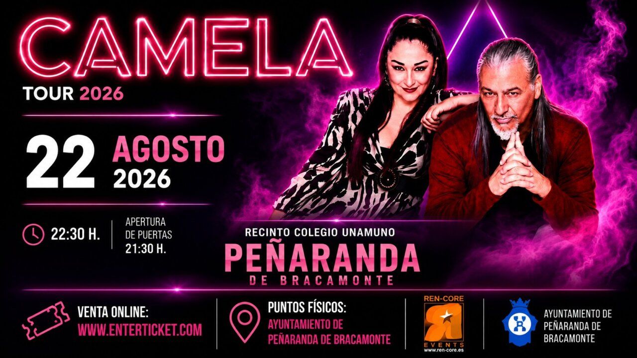 Cartel del concierto de Camela en Peñaranda de Bracamonte