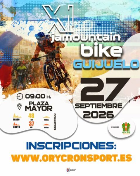 Cartel de la carrera de mountain bike en Guijuelo con detalles del evento