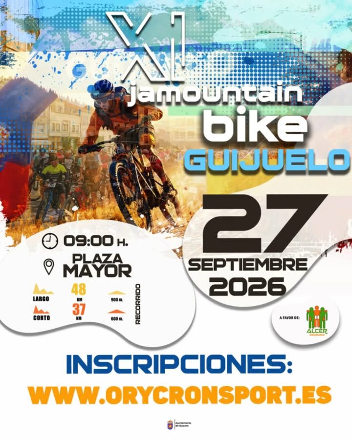 Cartel de la carrera de mountain bike en Guijuelo con detalles del evento