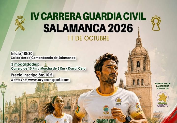 Participantes corriendo en la IV Carrera Solidaria Guardia Civil en Salamanca