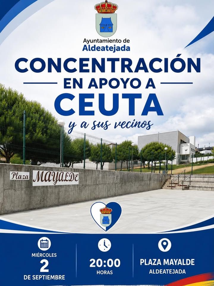Cartel de concentración en apoyo a Ceuta en Plaza Mayalde
