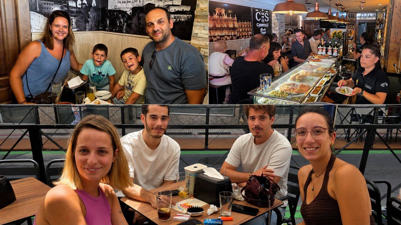 Clientes disfrutando en el Café Bar Chinitas en agosto