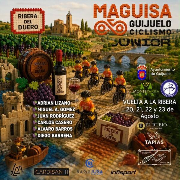 Equipo de ciclismo preparado para la Vuelta a la Ribera en Aranda de Duero