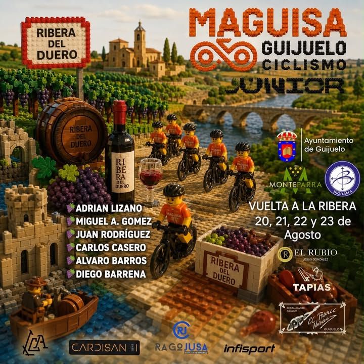 Equipo de ciclismo preparado para la Vuelta a la Ribera en Aranda de Duero