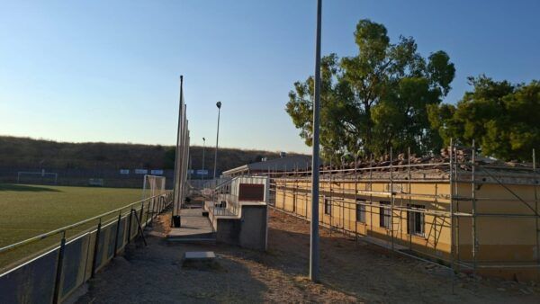Obras en el campo de fútbol Ángel Pérez Huerta en Salamanca