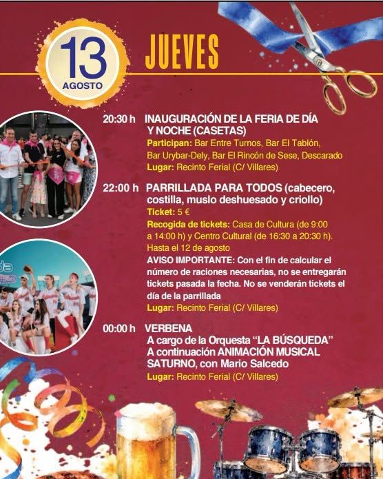 Programa de las fiestas de San Roque en Carbajosa de la Sagrada