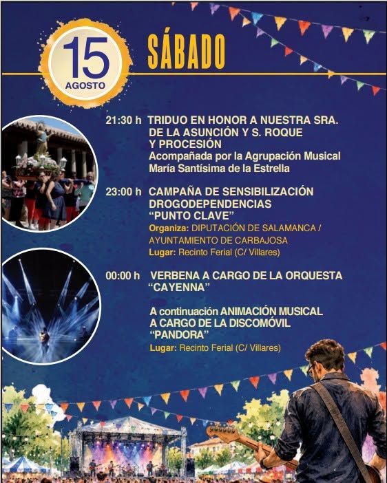 Programa de las fiestas de San Roque en Carbajosa de la Sagrada