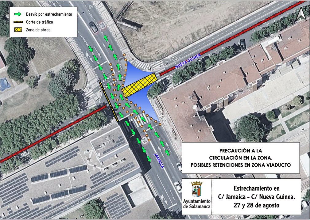 Mapa de desvíos y cortes de tráfico en Puente Ladrillo