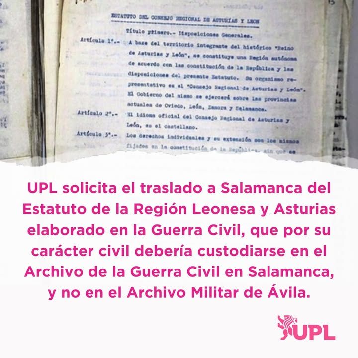 Documento del Estatuto de la Región Leonesa y Asturias elaborado en la Guerra Civil.