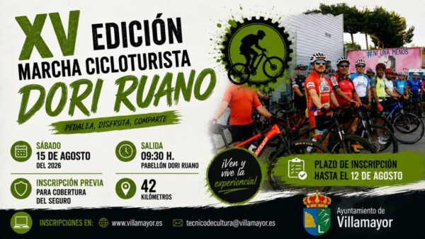 Participantes en la XV Marcha Cicloturista Dori Ruano en Villamayor