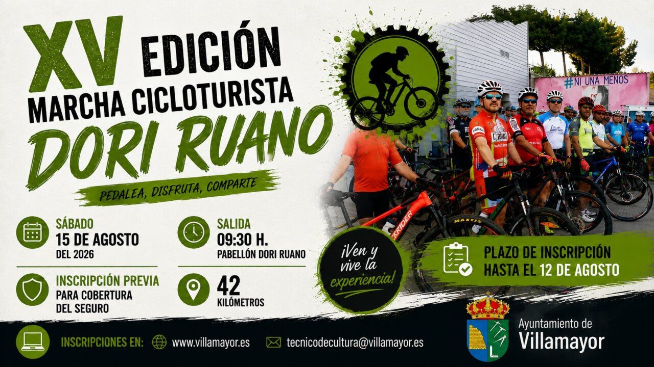 Participantes en la XV Marcha Cicloturista Dori Ruano en Villamayor