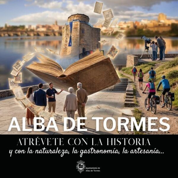Grupo de personas disfrutando de la naturaleza y la historia en Alba de Tormes