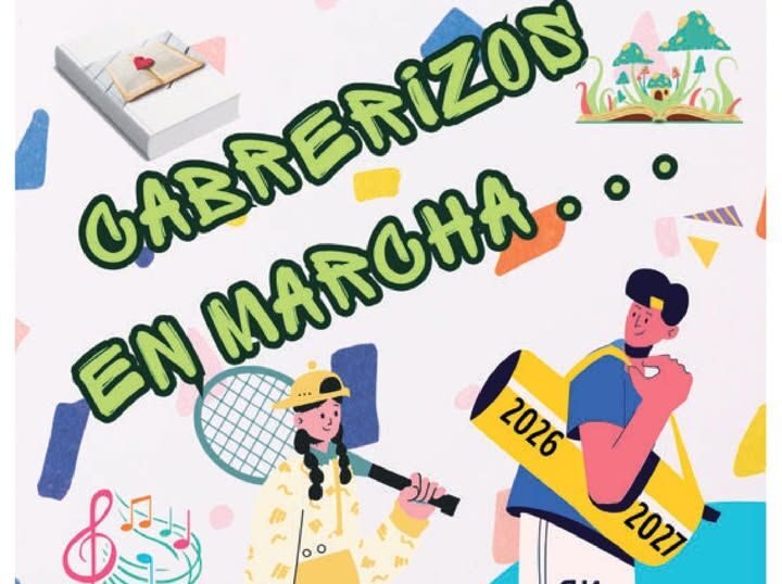 Cartel del programa Cabrerizos en Marcha 2026-2027 con ilustraciones coloridas.
