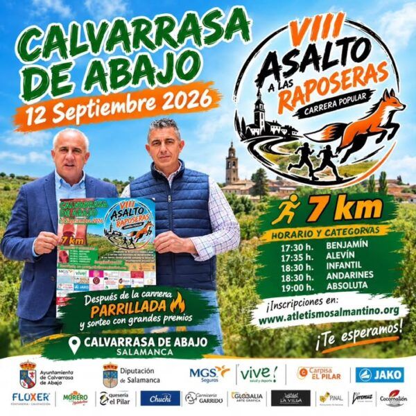 Cartel de la Carrera Popular Asalto a las Raposeras en Calvarrasa de Abajo.