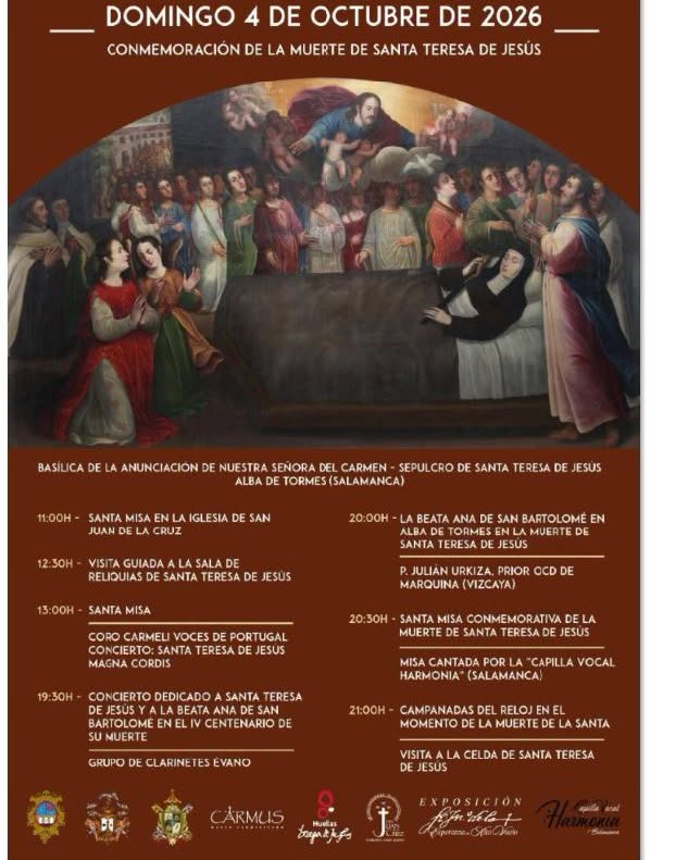 Cartel de la conmemoración de la muerte de Santa Teresa en Alba de Tormes