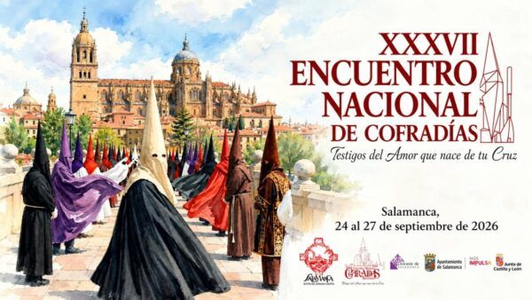 Cofrades en Salamanca durante el XXXVII Encuentro Nacional de Cofradías