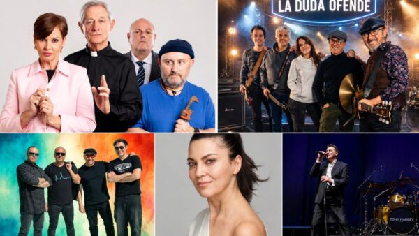 Guadalupe Lancho y Tony Hadley en un evento festivo en Salamanca